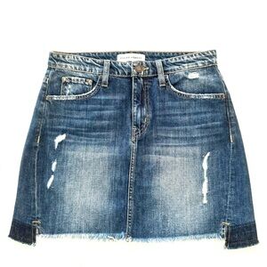 Flying Monkey Hi-low Distressed Denim Skirt